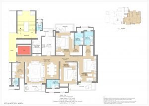 ATS Kingston Heath 4 BHK apartment 3D layout view | Luxury flats Noida